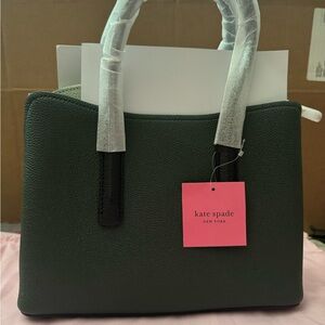 Kate Spade Green Leather Margaux Medium Satchel